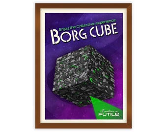 Star Trek - Borg Collective Reise Werbung Poster Originale Zeichnung