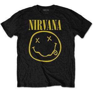 NIRVANA Yellow Happy Face Kids Band T-shirt