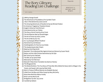 The Rory Gilmore Reading List, The Rory Gilmore Reading Challenge, Reading Challenge, Reading List, Check List, Download, Book Journal