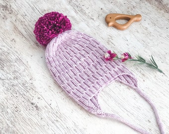 Baby Hat, Knit Hat, Pom Pom Hat, Baby Christmas Gift,