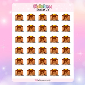 Pancakes Planner Stickers, Cute Kawaii Breakfast Stickers