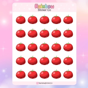 Tomato Planner Stickers, Tomato Stickers, Vegetable Stickers, Kawaii Food Stickers