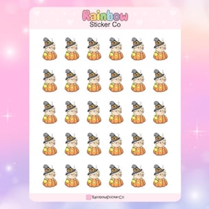 Kawaii Halloween Cats Planner Stickers, Cute Kawaii Stickers, Halloween Cat Stickers, Halloween Planner Stickers