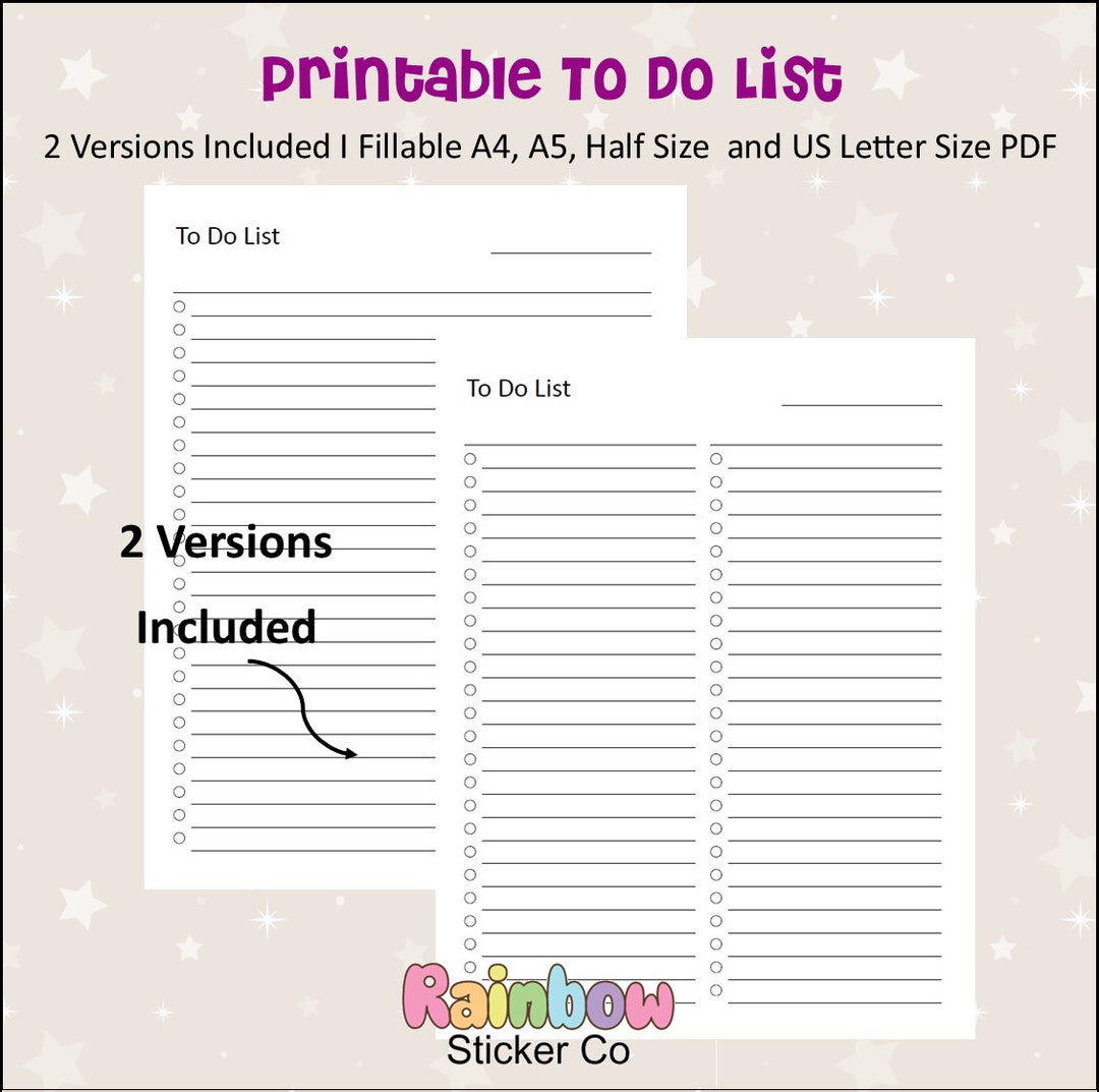 Printable to Do List PDF, Printable Productivity Tracker, Organization ...