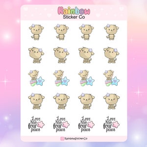 Hunde Aufkleber, süße Hunde Planer Aufkleber, süße Kawaii Aufkleber, Hund und Stern Aufkleber