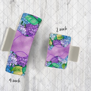 Custom Hair Claw Clip - 4 inch or 2 inch,  Purple Floral, Stylish Accessory for Easy Updos, Charming Just Because Gift