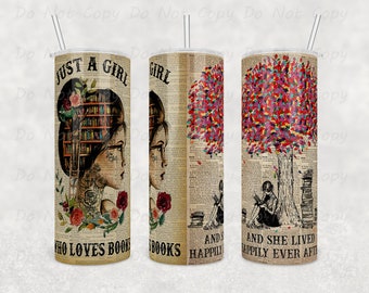 Book Lover Tumbler: Just a Girl Who Loves Books - 20oz/30oz Stainless Steel