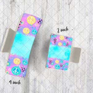 Custom Hair Claw Clip - 4 inch or 2 inch,  Retro Peace Pattern, Stylish Accessory for Easy Updos, Charming Just Because Gift