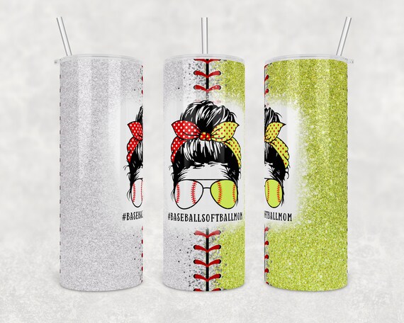 Custom Baseball Softball Mom Tumbler: Stainless Steel 20oz or 30oz