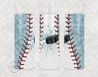 Vaso de hockey y béisbol personalizado, de 20 o 30 oz, un regalo ideal para amantes de los deportes.