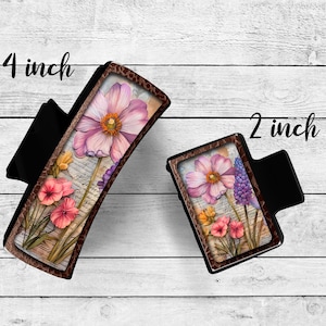 Custom 4 inch or 2 inch Claw Clip, Floral, Stylish Accessory for Easy Updos, Charming Just Because Gift