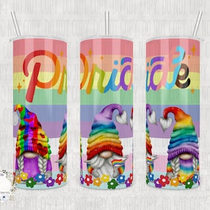 Benutzerdefinierter Pride Gnome Tumbler, 20oz oder 30oz Tumbler - Fügen Sie Ihren Namen hinzu, perfektes Geschenk für Gnome-Liebhaber