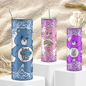 Custom Swear Bears Tumbler, vibrant 20oz or 30oz insulated cup, because hydration can be hilarious—ideal gift for vibrant personalities!