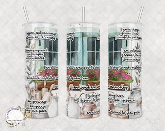 Vaso de Afirmación: Regalo Personalizado de Acero Inoxidable de 20 oz/30 oz para el Autocuidado