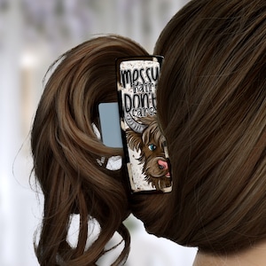 Large Highland Cow Hair Claw: Chic Styling Accessory for Messy Updos, Perfect Gift