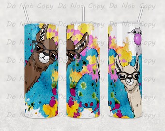 Custom Llama Tumbler: Stainless Steel, 20oz/30oz