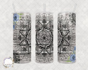 Cuss Word Mandala Tumbler: Swear Art, Stress Relief Gift (20 or 30 oz)