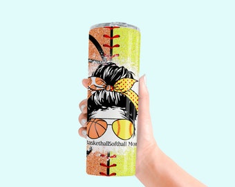 Custom Basketball Softball Mom Tumbler: 20oz or 30oz Stainless Steel