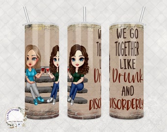 Personalized Stainless Steel Tumbler: Drunk & Disorderly Partner Gift