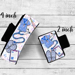 Custom 4 inch or 2 inch Claw Clip, Nurse, Blue Scrubs, Stylish Accessory for Easy Updos, Charming Just Because Gift