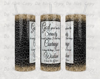 Serenity Prayer Tumbler: Stainless Steel Recovery Gift (20oz or 30oz)