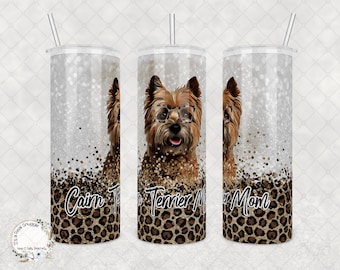 Vaso de acero inoxidable con aislamiento para mamá/papá Cairn Terrier (20 oz o 30 oz)