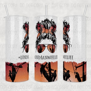 Custom Lineman Wife Life Tumbler, #LineManWifeLife, 20oz or 30oz Tumbler,  Ideal for Lineman Wives&#39; Daily Use