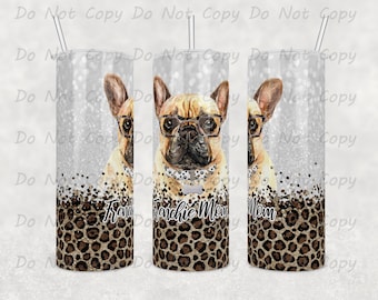 Vaso personalizado para mamá o papá Frenchie: regalo de acero inoxidable de 20 oz/30 oz para amantes de los perros