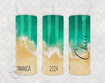 Custom Beach Tumbler: Personalized Vacation Stainless Steel Tumbler