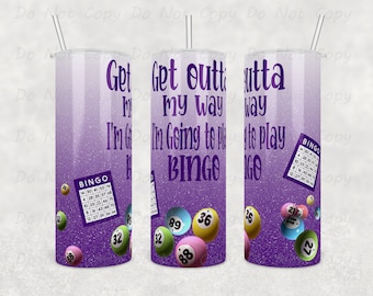 Custom Bingo Tumbler: Purple Stainless Steel, Funny Bingo Gift