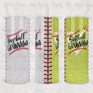 Custom Baseball/Softball Grandma Tumbler: 20oz/30oz Game Day Gift