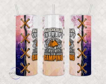 Camping Therapy Tumbler: Nature Lover Gift (20oz or 30oz)