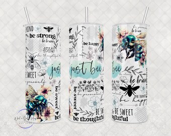 Vaso de acero inoxidable Just Bee: regalo con frase motivacional (20 oz o 30 oz)