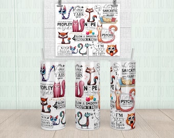 Sarcastic Cat Tumbler: Custom Stainless Steel Coffee Cup, Funny Cat Lover Gift