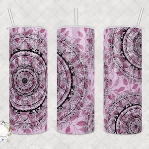 Custom Hidden Cuss Word Mandala Tumbler,  20 or 30 oz, Unique Swear Art, Stress Relief and Fun, Perfect Gift for Friends