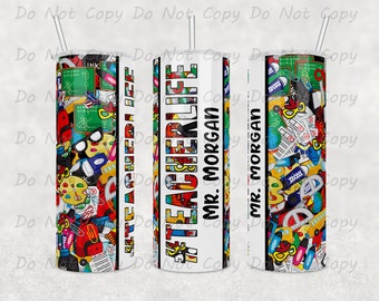 Personalized Teacher Life Tumbler: Stainless Steel, 20oz/30oz