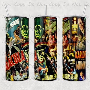 Vintage Horror Movie Tumbler: 20oz/30oz Insulated Cup for Classic Film Enthusiasts
