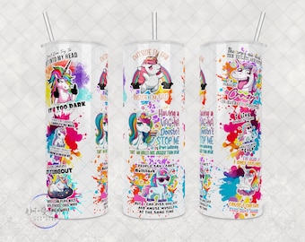 Witty Unicorn Insulated Tumbler: Stainless Steel Hot & Cold Cup (20oz/30oz)