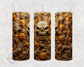 Bicchiere di Halloween: teschi e zucche, bicchieri spettrali (20 oz o 30 oz)