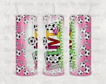 Personalisierter Pinker Fußball Becher: Personalisiertes Sport-Fan Geschenk (20oz oder 30oz)