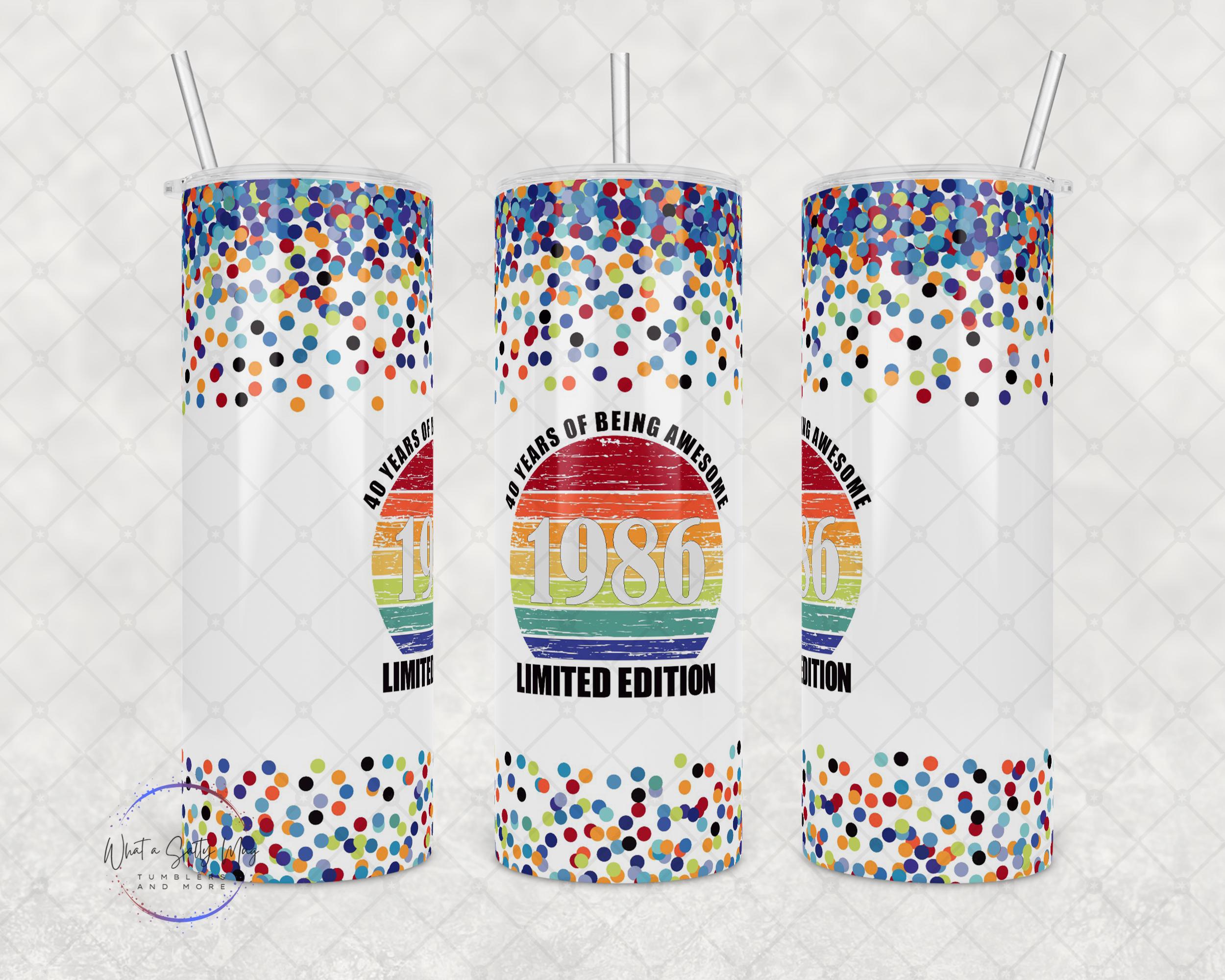 ラブ Custom Birthday Tumbler: Stainless Steel Travel Mug, 30th 40th