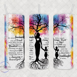Custom Granddaughter Poem Tumbler - Heartwarming Message, 20oz or 30oz - Perfect Keepsake Gift for Granddaughters