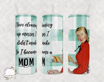 Sassy Retro Mom Tumbler: Funny Mommy Fuel, Stainless Steel 20oz/30oz