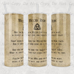 Custom Wiccan Rede Tumbler - 20oz or 30oz Tumbler, Unique Wicca Gift