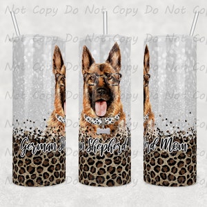 Gobelet personnalisé berger allemand pour maman (ou papa !), 20 oz ou 30 oz, cadeau parfait pour les mamans et les papas chiens
