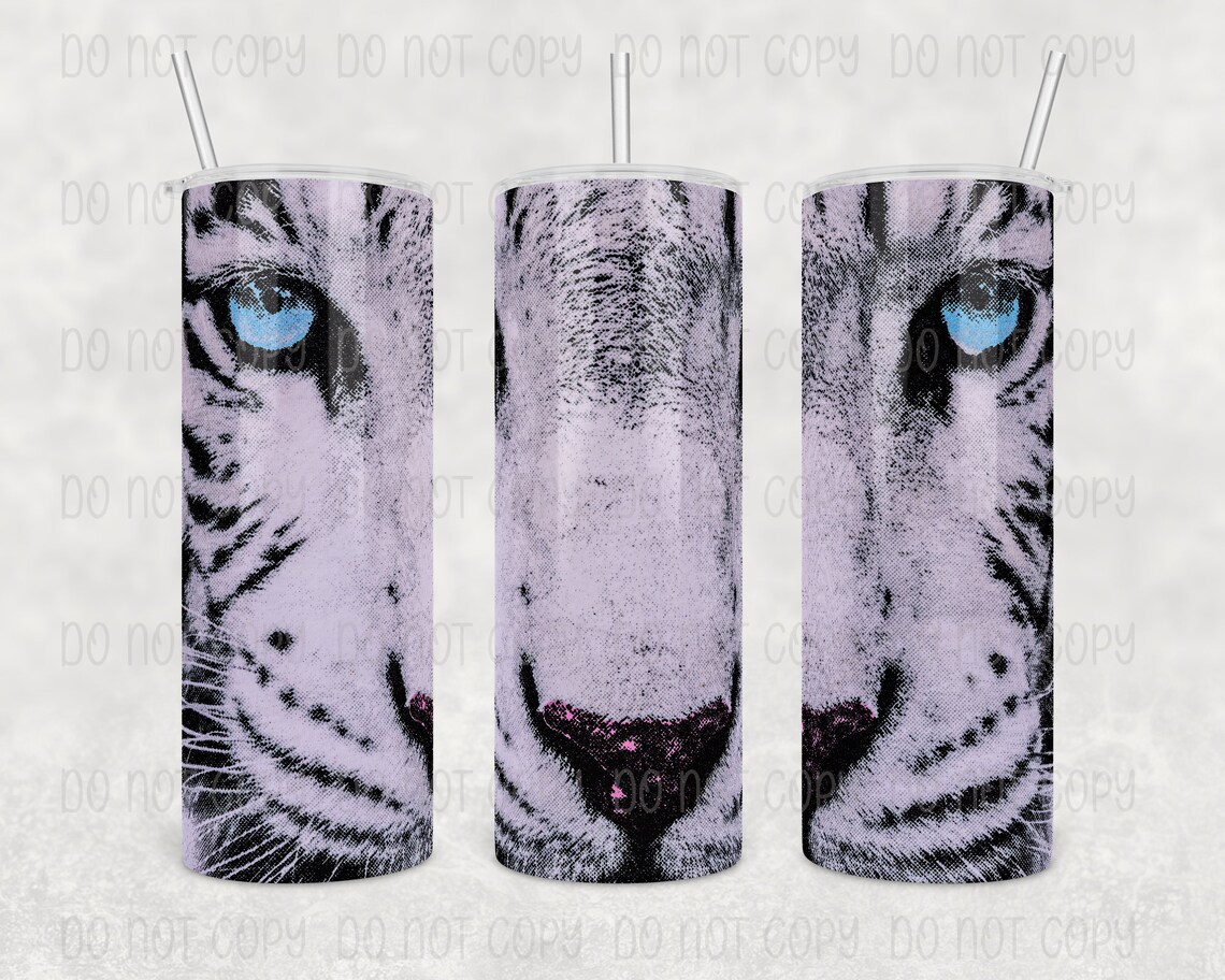 White Tiger 20oz Tumbler Stainless Steel Tumbler Gifts Etsy