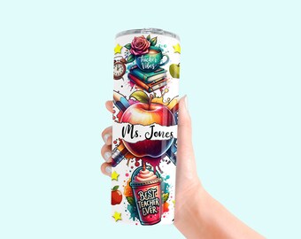 Personalized Teacher Tumbler, Stainless Steel, Custom Educator Gift