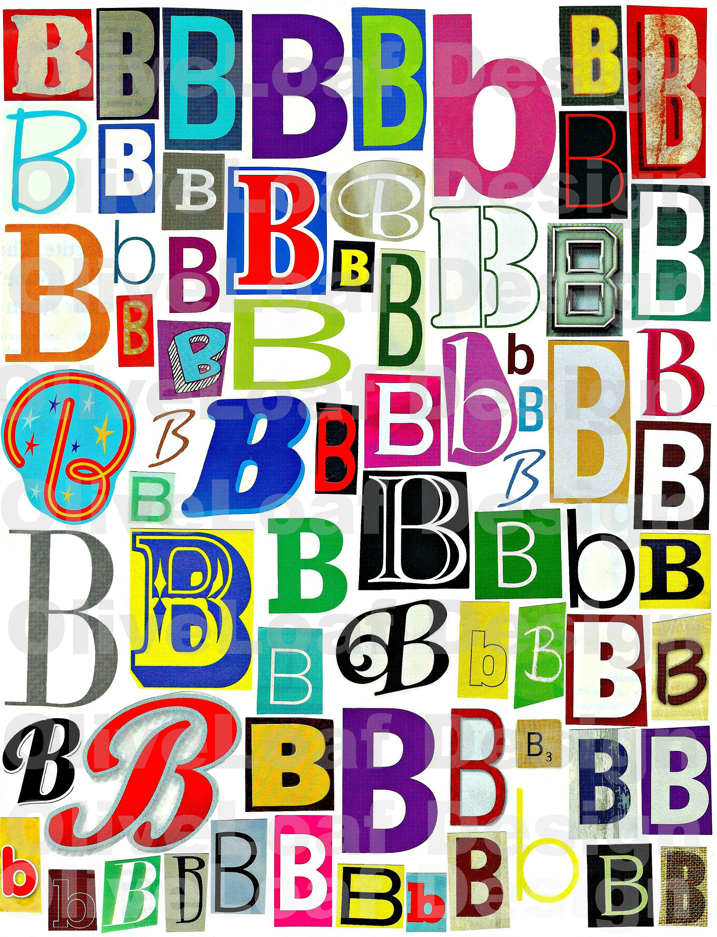 Magazine Letter B Collage Sheet: Printable Cutout Letters (JPG) - Etsy