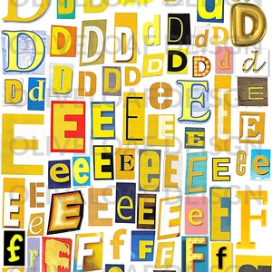Yellow Magazine Cutout Letters: Printable Collage Alphabet (digital ...