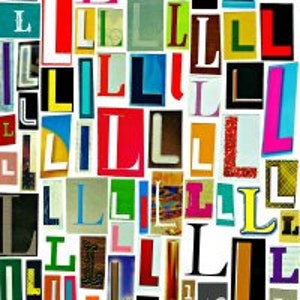 Letras individuales multicolores l-L, serie de letras individuales digitales imprimibles, letras de revista, tipografía, nota de rescate de collage, letras individuales NO PNG